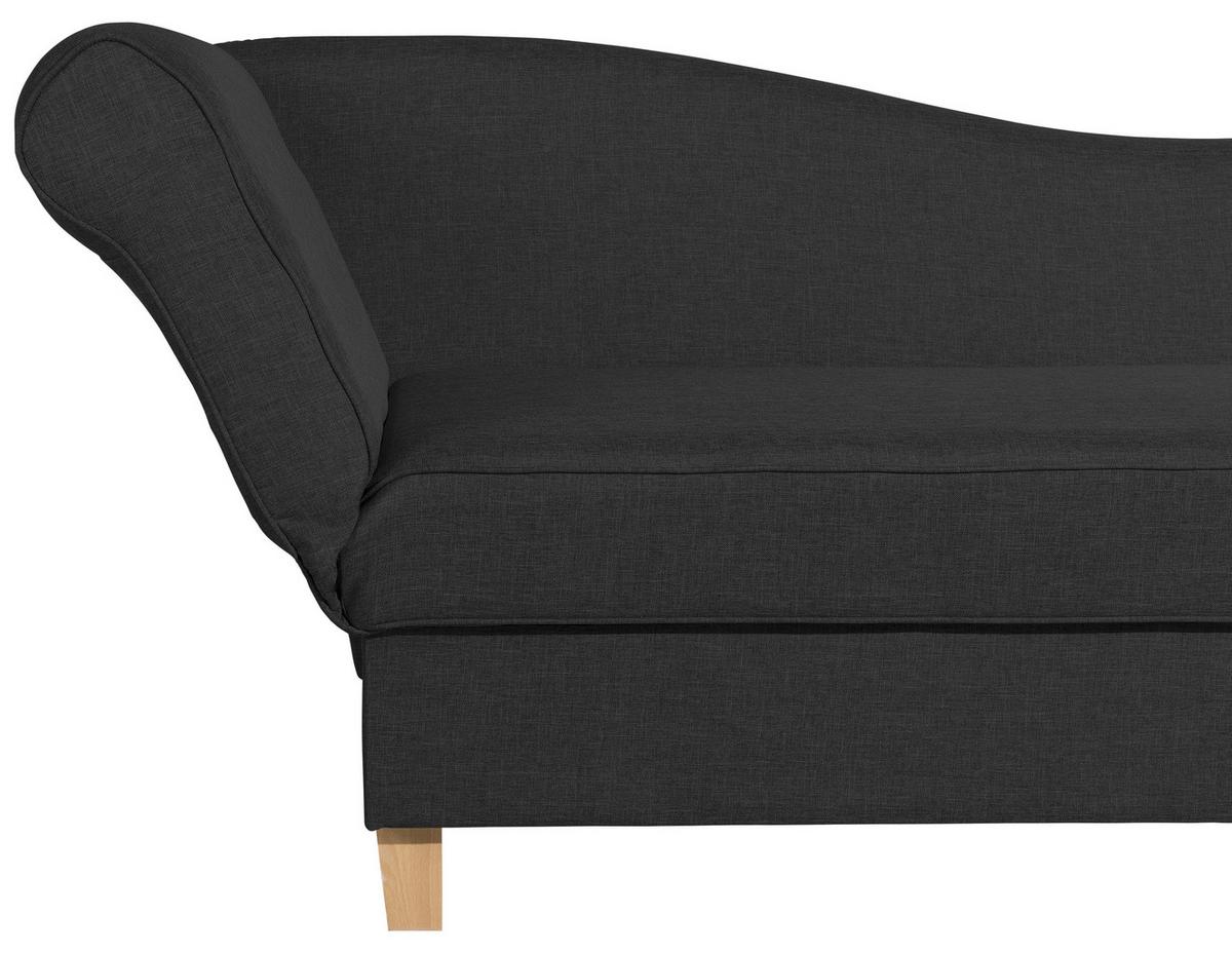 Recamiere Selma Schwarz Links Mit Bettkasten+schlaffunktion - Buchefarben/Schwarz, Design, Textil (190/88/82cm) - Max Winzer