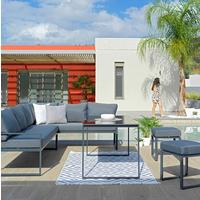 TERASOVÁ SEDACIA SÚPRAVA MEXIKO - čierna/antracitová, Modern, kov/textil (241/66/176cm) - Mömax