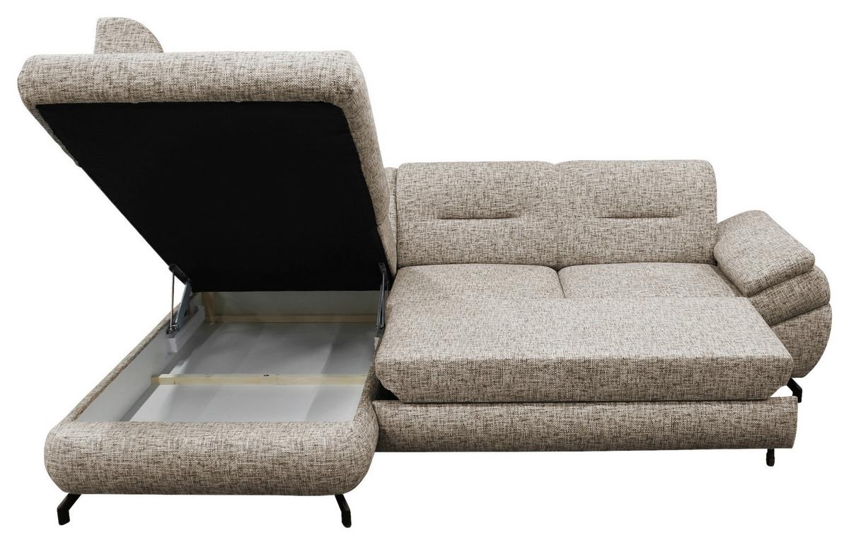 Ecksofa Imo Hellbraun 201x274 Cm - Hellbraun/Schwarz, Design, Textil (201/274cm) - MID.YOU