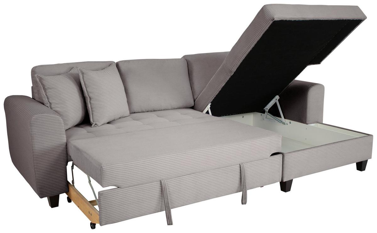 Ecksofa Moritz Grau S: ca. 265x155 cm - Grau, Trend, Textil (265/155cm)