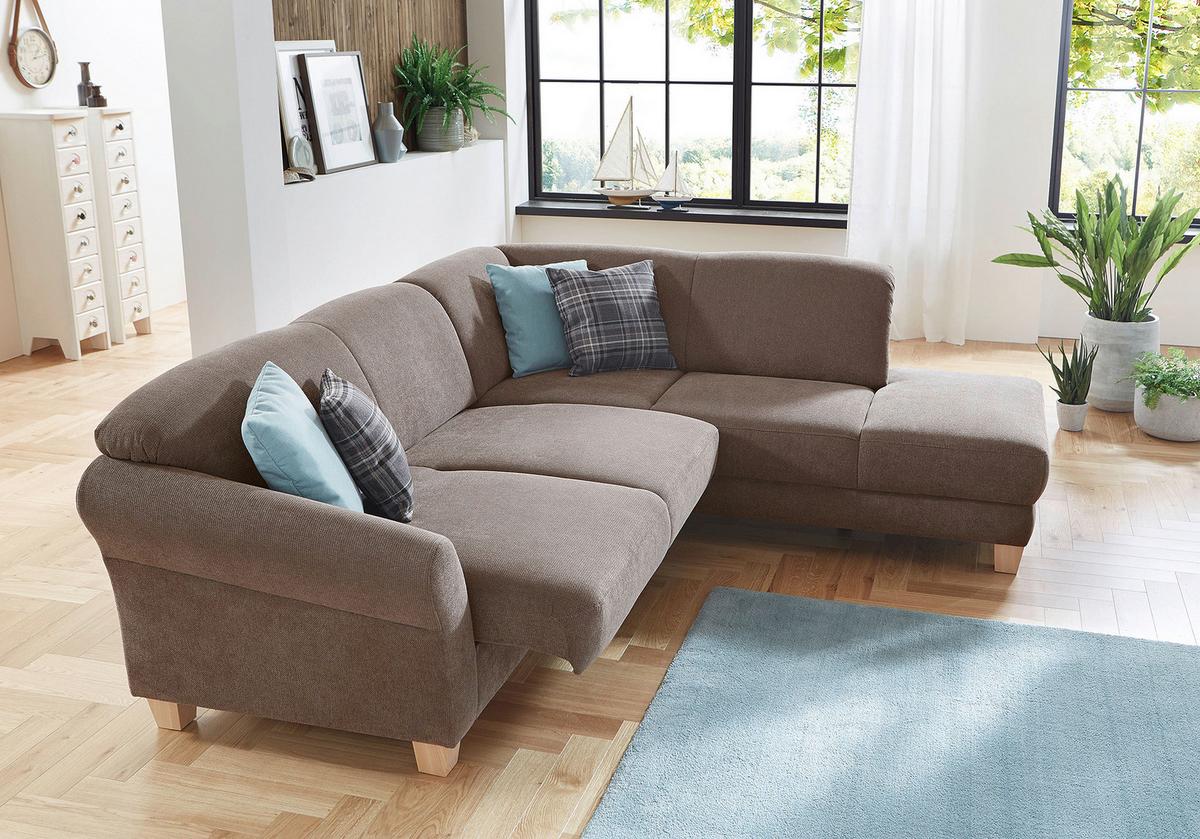 Ecksofa Gotland taupe mit Bettkasten, 257x212 cm - Taupe/Naturfarben, KONVENTIONELL, Textil (257/212cm) - Sit & More