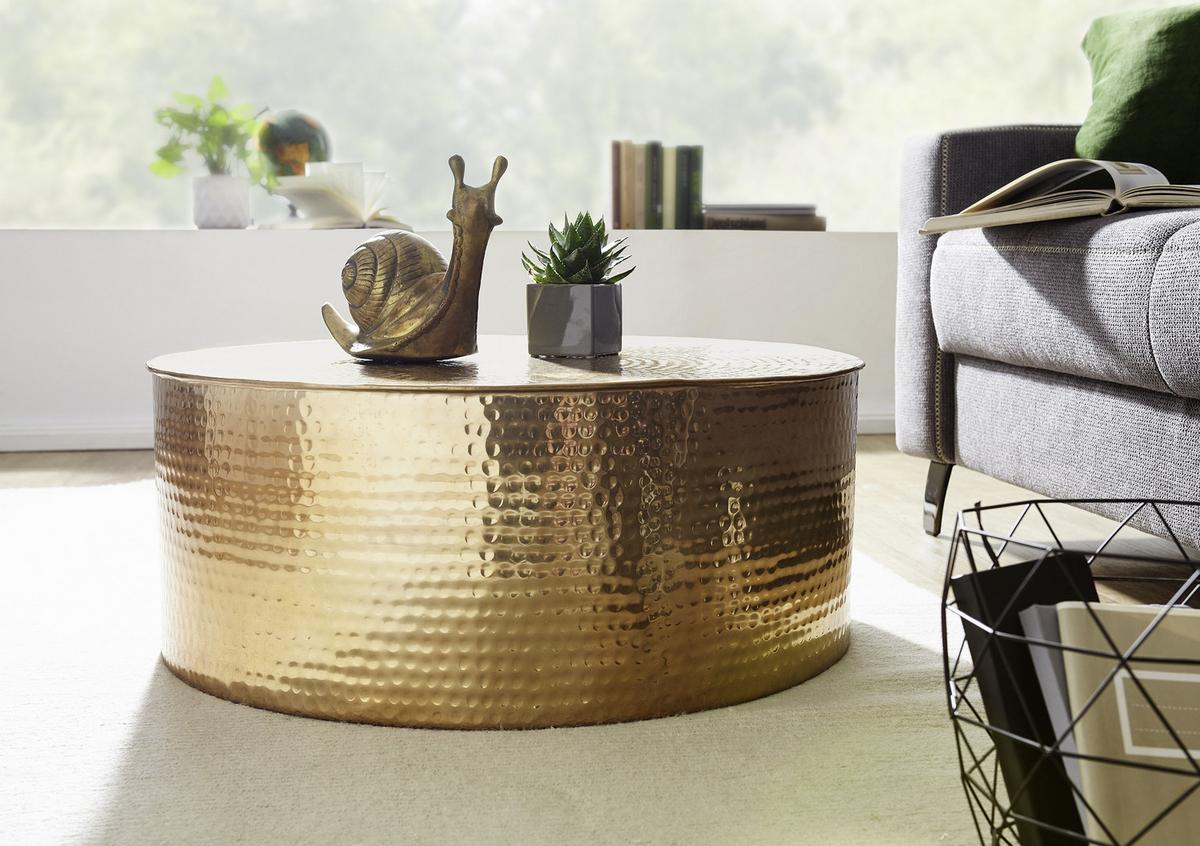 Couchtisch Orientalisch Rund Rahi, Goldfarben - Goldfarben, LIFESTYLE, Metall (75/75/31cm) - MID.YOU