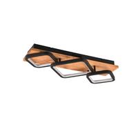 Led-deckenleuchte 643210332 Rama - Schwarz/Braun, Design, Holz/Metall (72/12,5/32,5cm) - Trio Leuchten