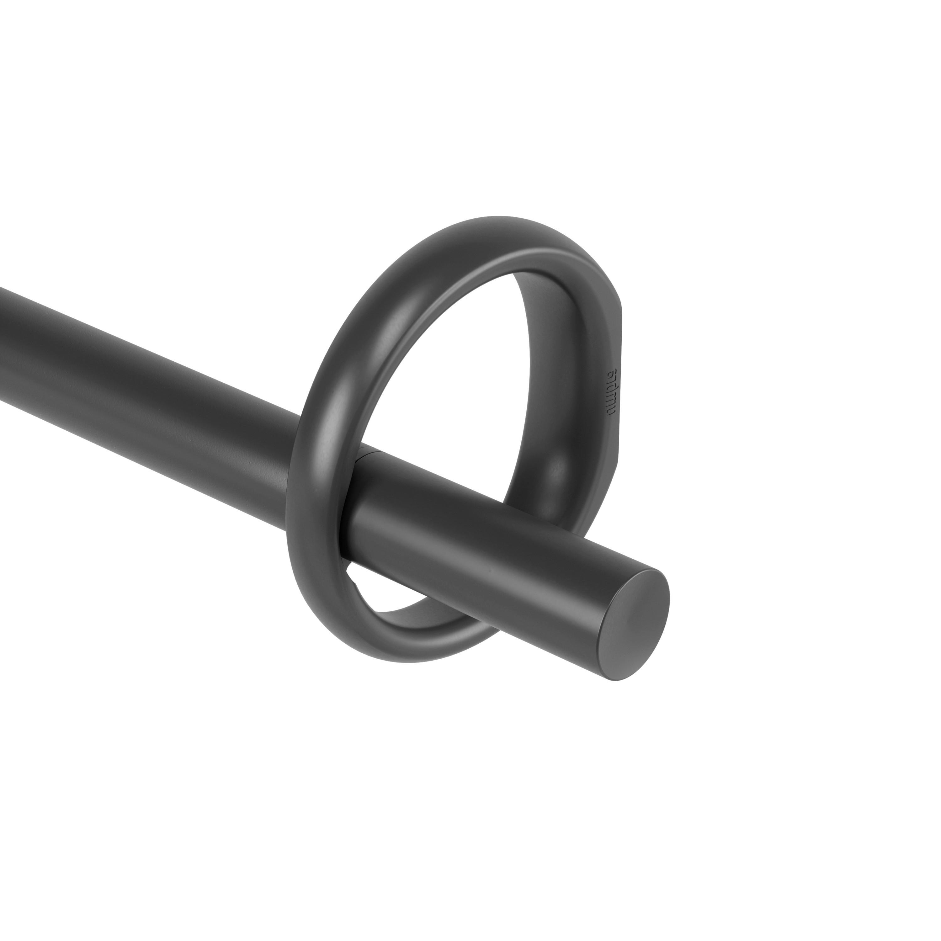 Vorhangstange Ringlet Schwarz Metall/Kunstoff, L: 320 cm - Schwarz, KONVENTIONELL, Kunststoff/Metall (320cm) - Umbra