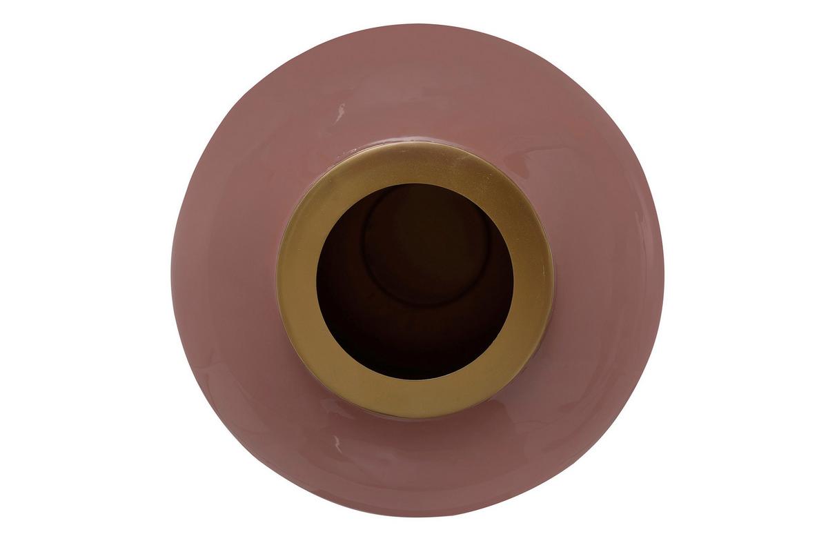 Bodenvase Art Deco Rosa Goldfarben, D: 30 cm - Goldfarben/Rosa, Trend, Metall (30/81cm) - Kayoom