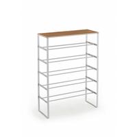 Schuhregal Weiß B: 66 Cm - Weiß/Eiche Artisan, Design, Holzwerkstoff/Metall (66/90/25cm) - MID.YOU