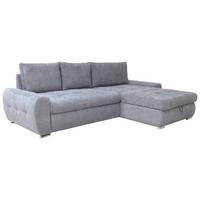 Ecksofa Mit Schlaffunktion Solar Hellgrau 277x175 Cm - Chromfarben/Hellgrau, Design, Textil (277/175cm) - Livetastic