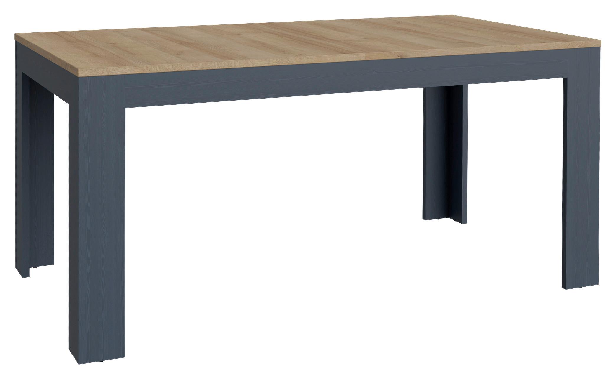 Výsuvný Stůl Bohol - modrá/barvy dubu, Konvenční, kompozitní dřevo (160-206,6/78,2/90cm) - Modern Living