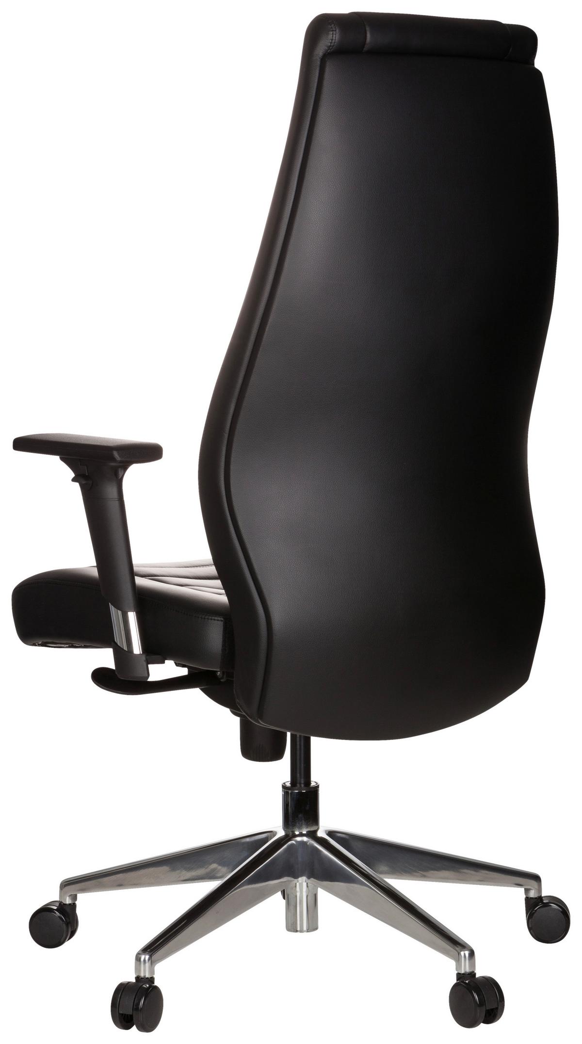 Chefsessel Vitoro Schwarz Bis 150 Kg - Silberfarben/Schwarz, Basics, Kunststoff/Textil (65/133/65cm) - MID.YOU