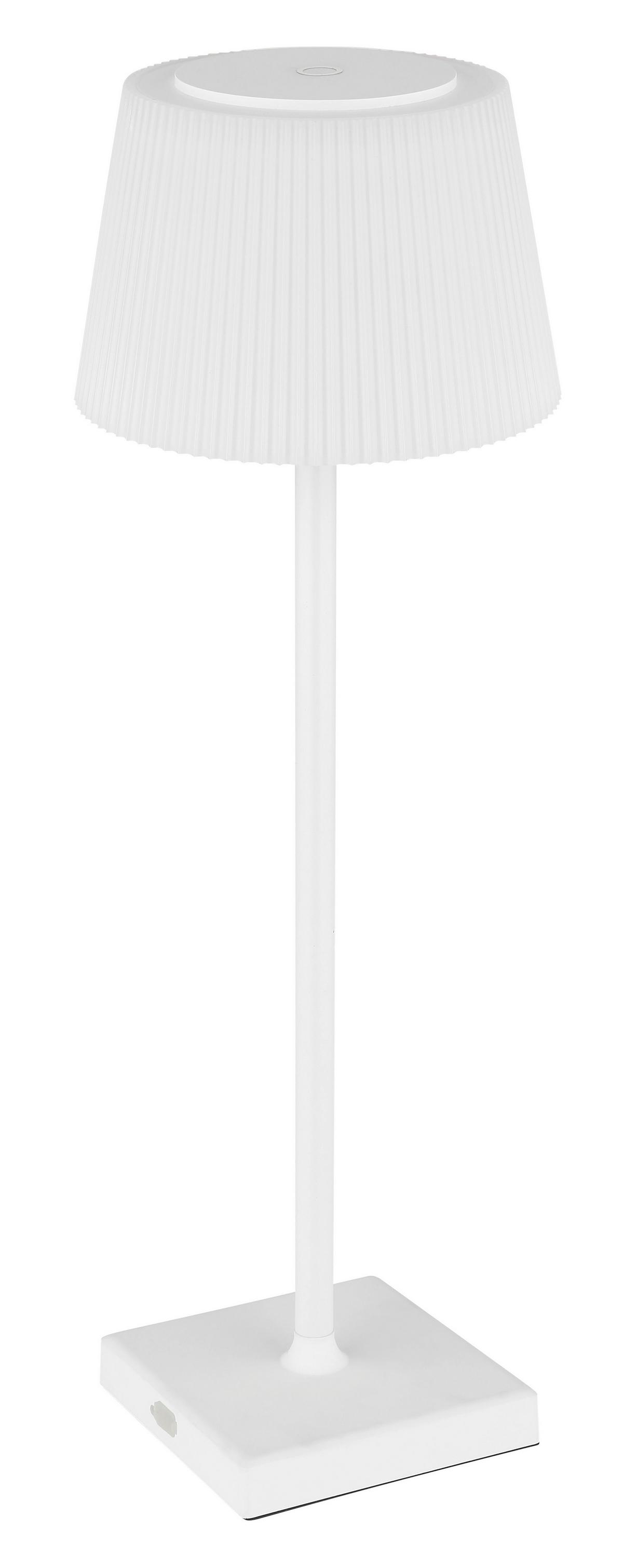 Akku-Tischleuchte 58434w Gregoir - Weiß, KONVENTIONELL, Kunststoff/Metall (13,1/38cm) - Globo