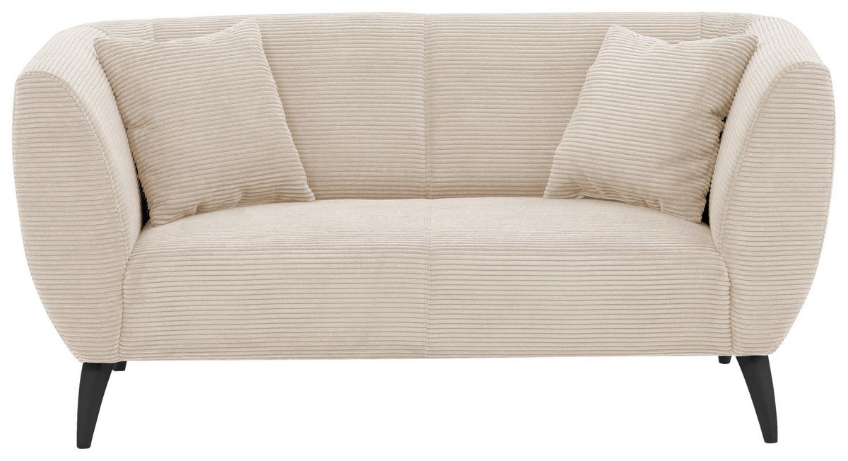 2-Sitzer-Sofa Colori Beige Rücken Echt - Beige/Schwarz, MODERN, Textil (172/83/88cm) - MID.YOU
