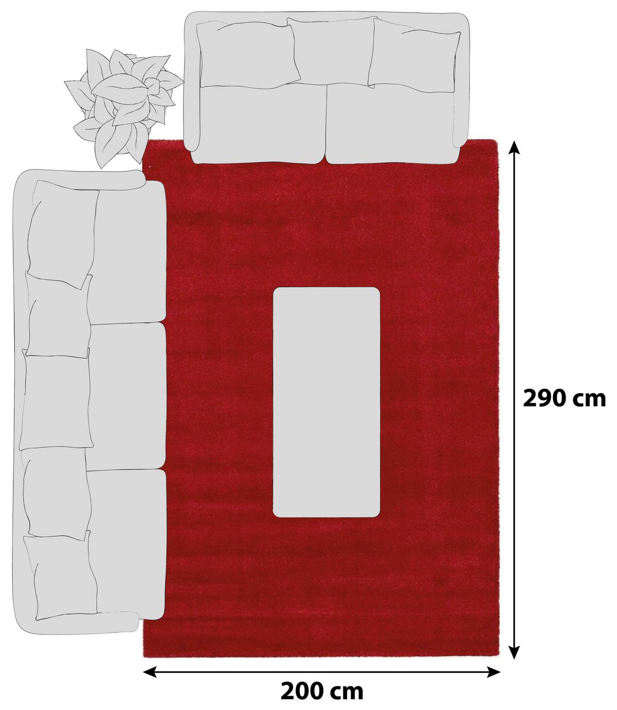 Hochflorteppich Bellevue Terra Cotta 200x290 cm - Terracotta, Basics, Textil (200/290cm) - Novel