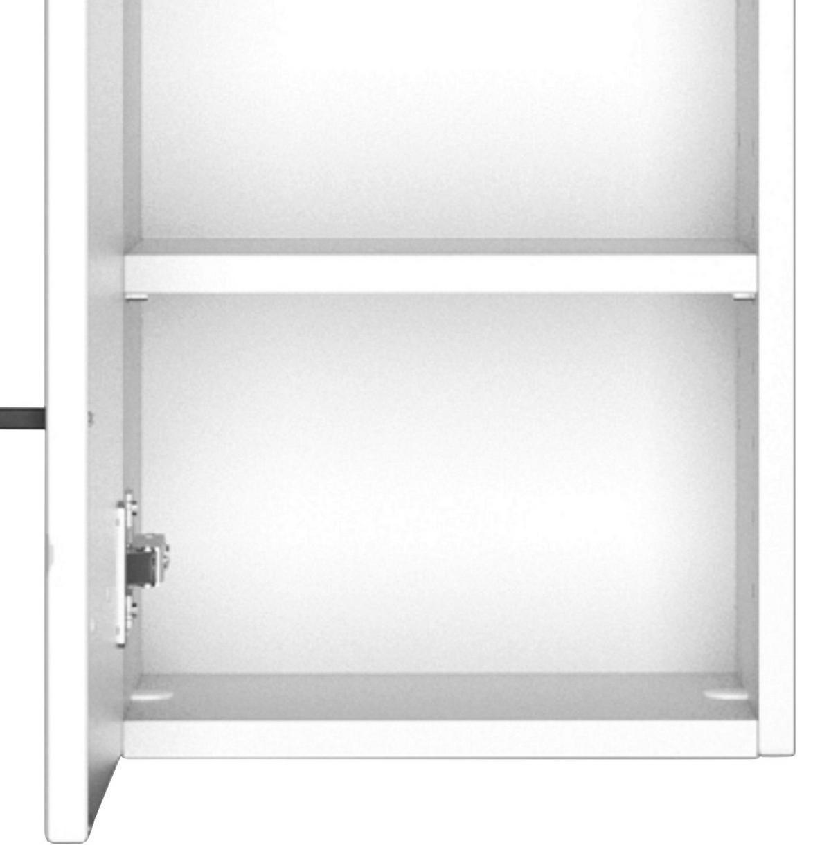 Oberschrank Mit Drehtür Luzern B: 30 Cm Weiß Dekor - Weiß, KONVENTIONELL, Holzwerkstoff (30/64/20cm) - Held