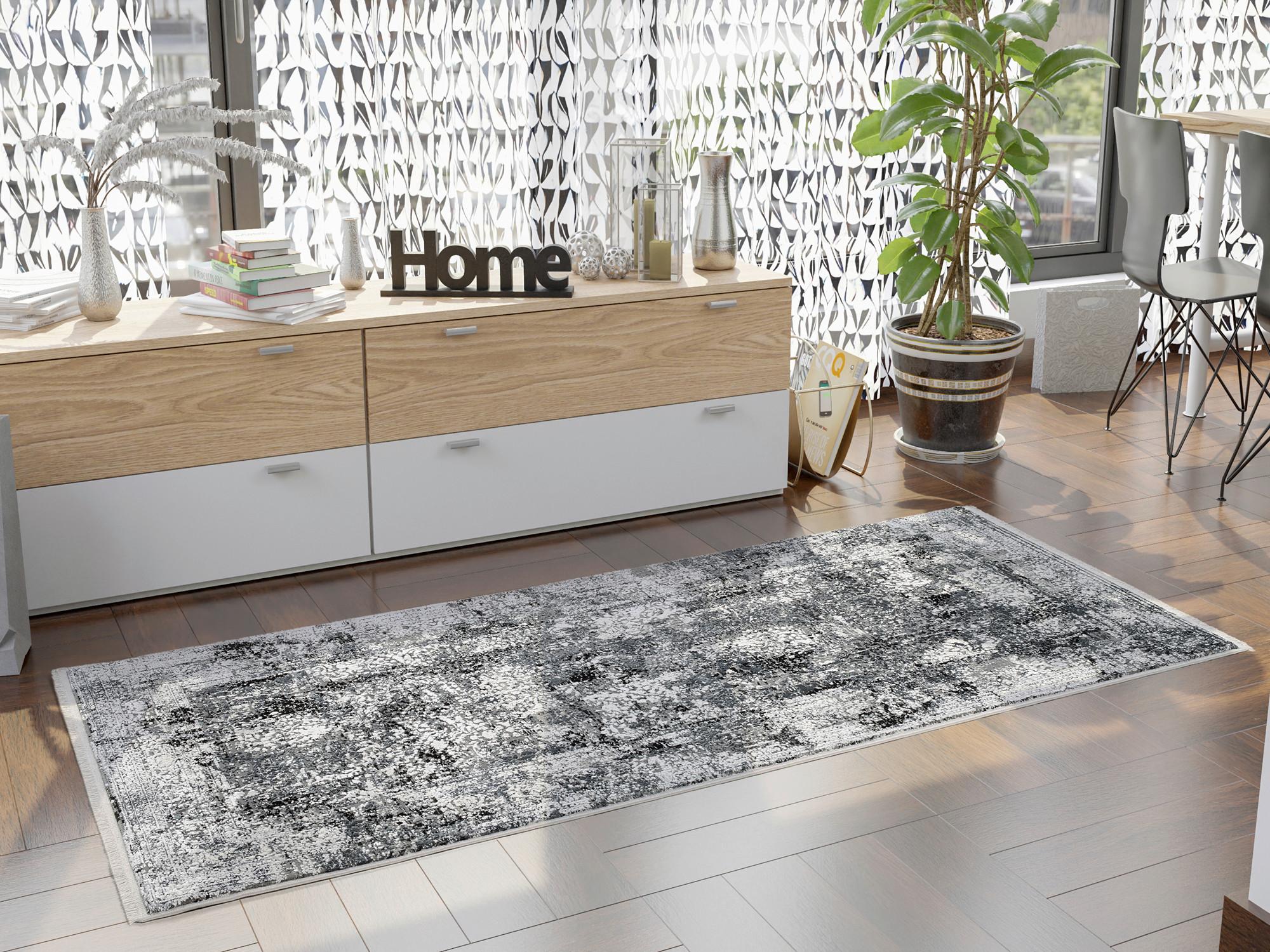 Läufer Avignon - Dunkelgrau, Design, Textil (80/200cm) - Dieter Knoll