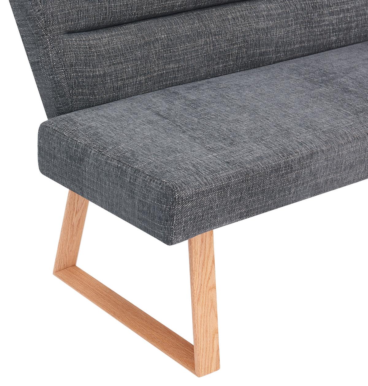 Eckbank Linnea Eichefarben/D-Grau B:162-204cm - Dunkelgrau/Eichefarben, MODERN, Holz/Textil (162-204/82/61cm) - Livetastic