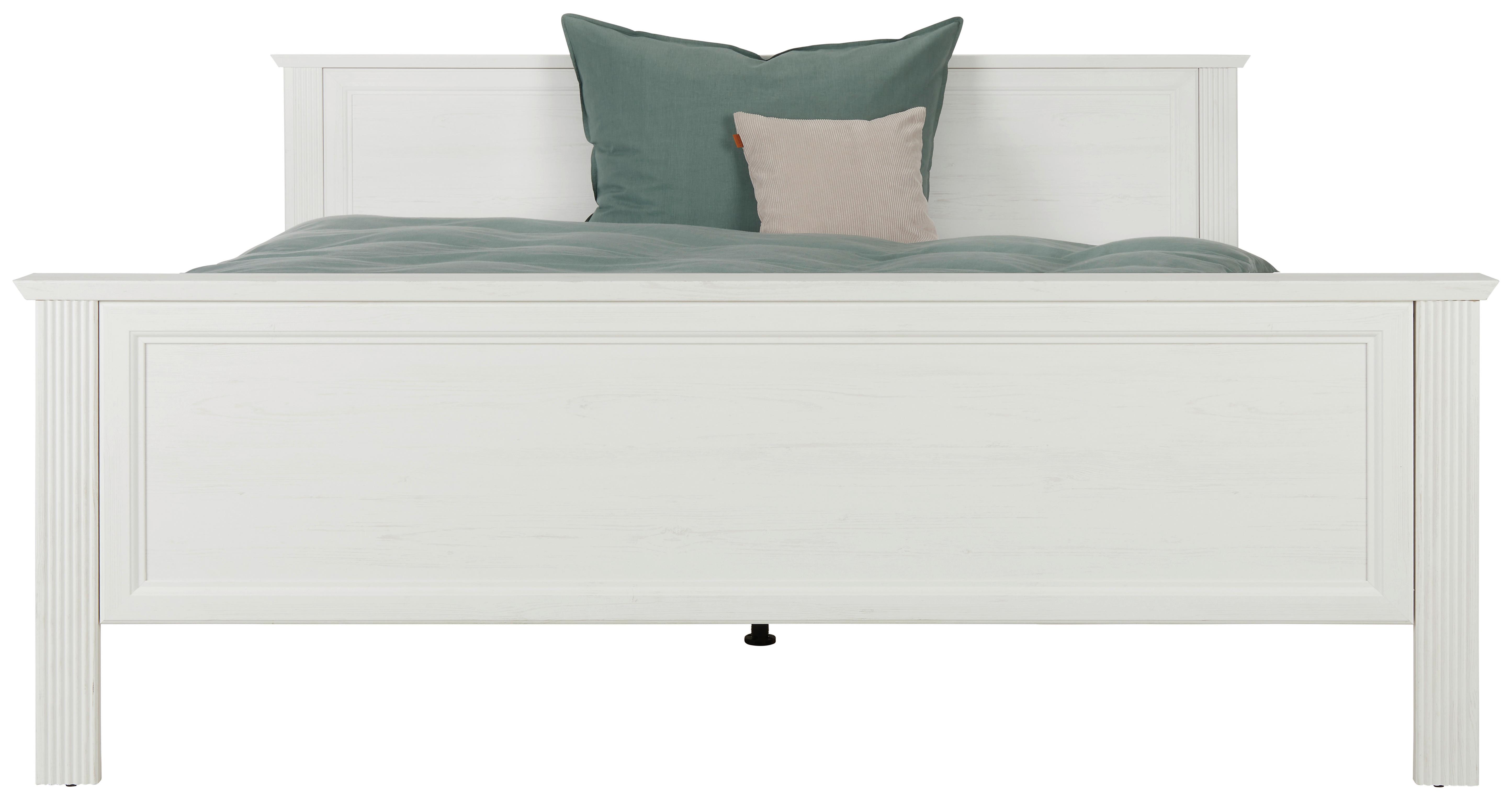 Postel Bílá, 180/200cm - bílá, Romantický / Rustikální, kompozitní dřevo (180/200cm)