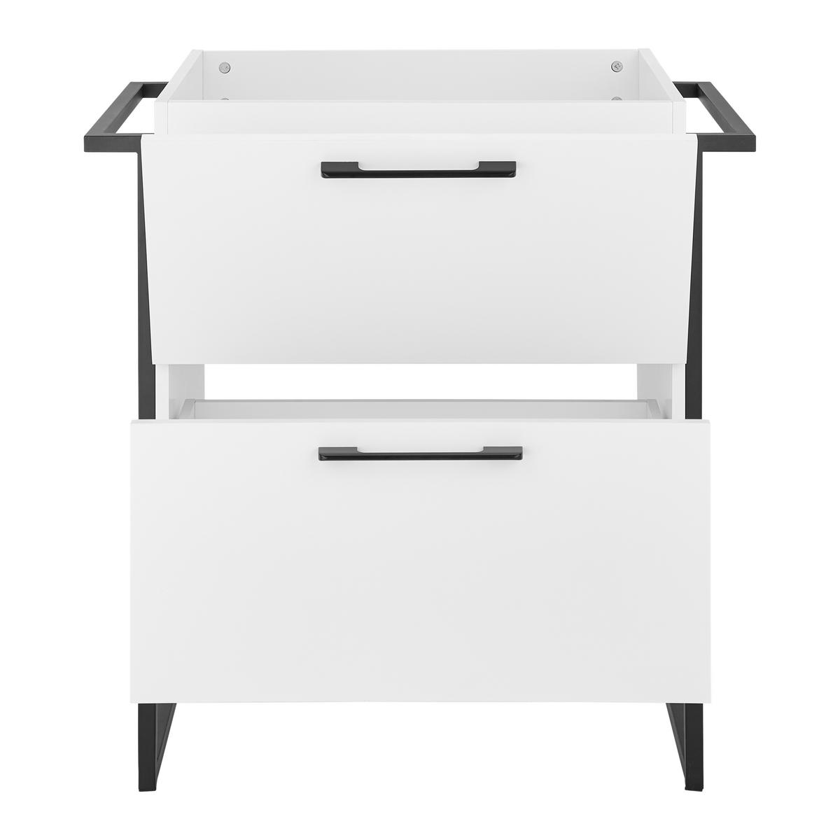 Koupelnová skříňka SARA šířka 76cm - bílá/černá, Moderní, kov/dřevo (76/80/47,4cm) - Bessagi Home