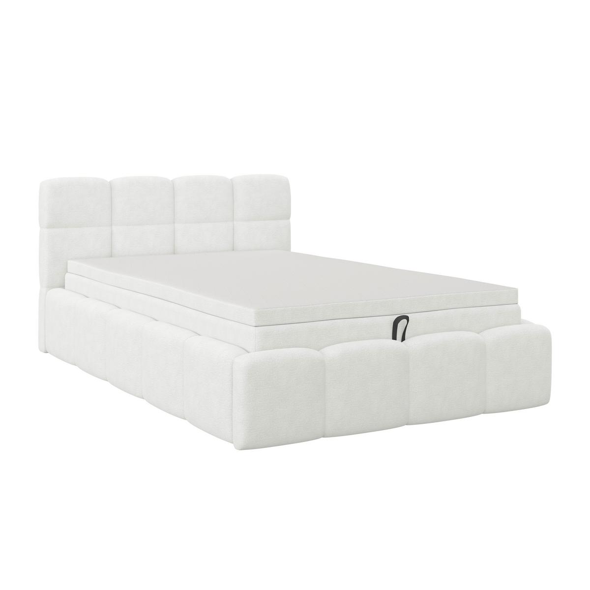 Polsterbett Noe Cremefarben 140x200 Cm - Creme/Schwarz, Trend, Textil/Metall (140/200cm)