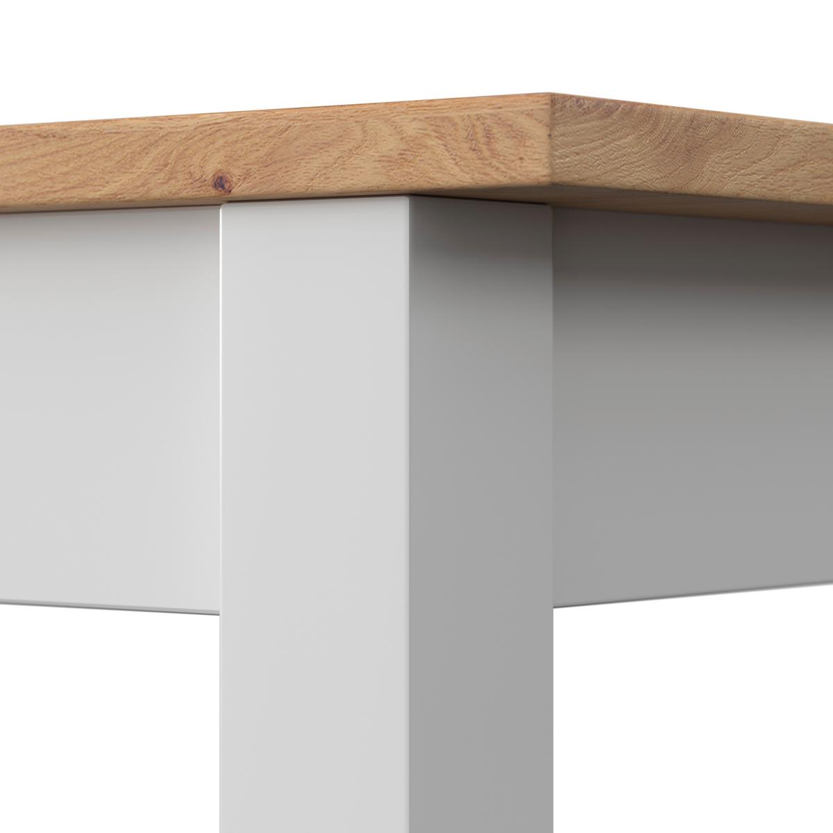 Jídelní stůl CAMDEN CAMDEN 140x90 - bílá/barvy borovice, Moderní, dřevo/kompozitní dřevo (140/79/90cm) - Bessagi Home
