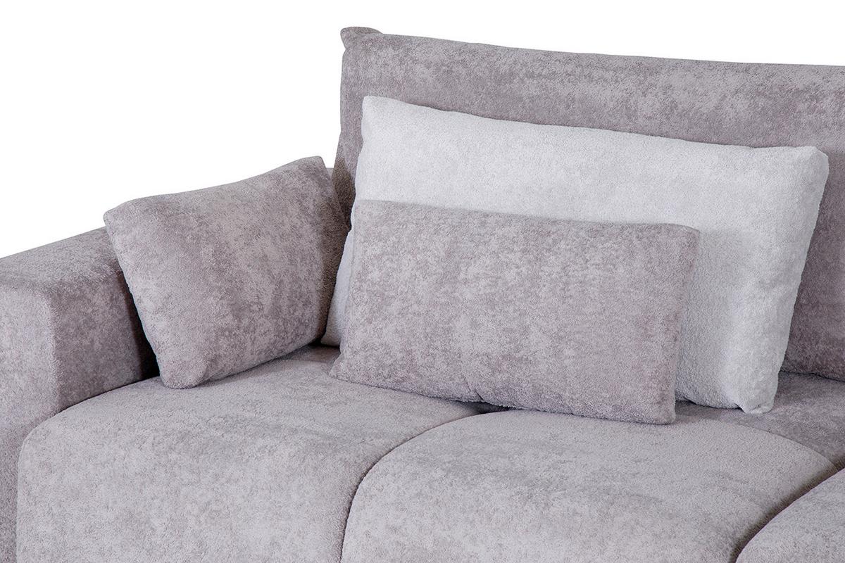 Mega Kanapé Monaco - bézs/fehér, Modern, textil/fa (270/126/88cm)