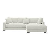 Rohová sedačka PEDRO, pravá, béžový manšestr - černá/béžová, Moderní, textil/plast (300/190cm) - Mömax