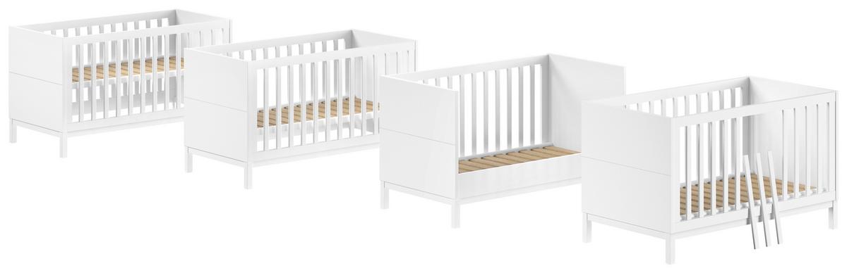 GITTERBETT Eva Weiß 70x140cm - Weiß, MODERN, Holz/Holzwerkstoff (70/140cm) - Vipack
