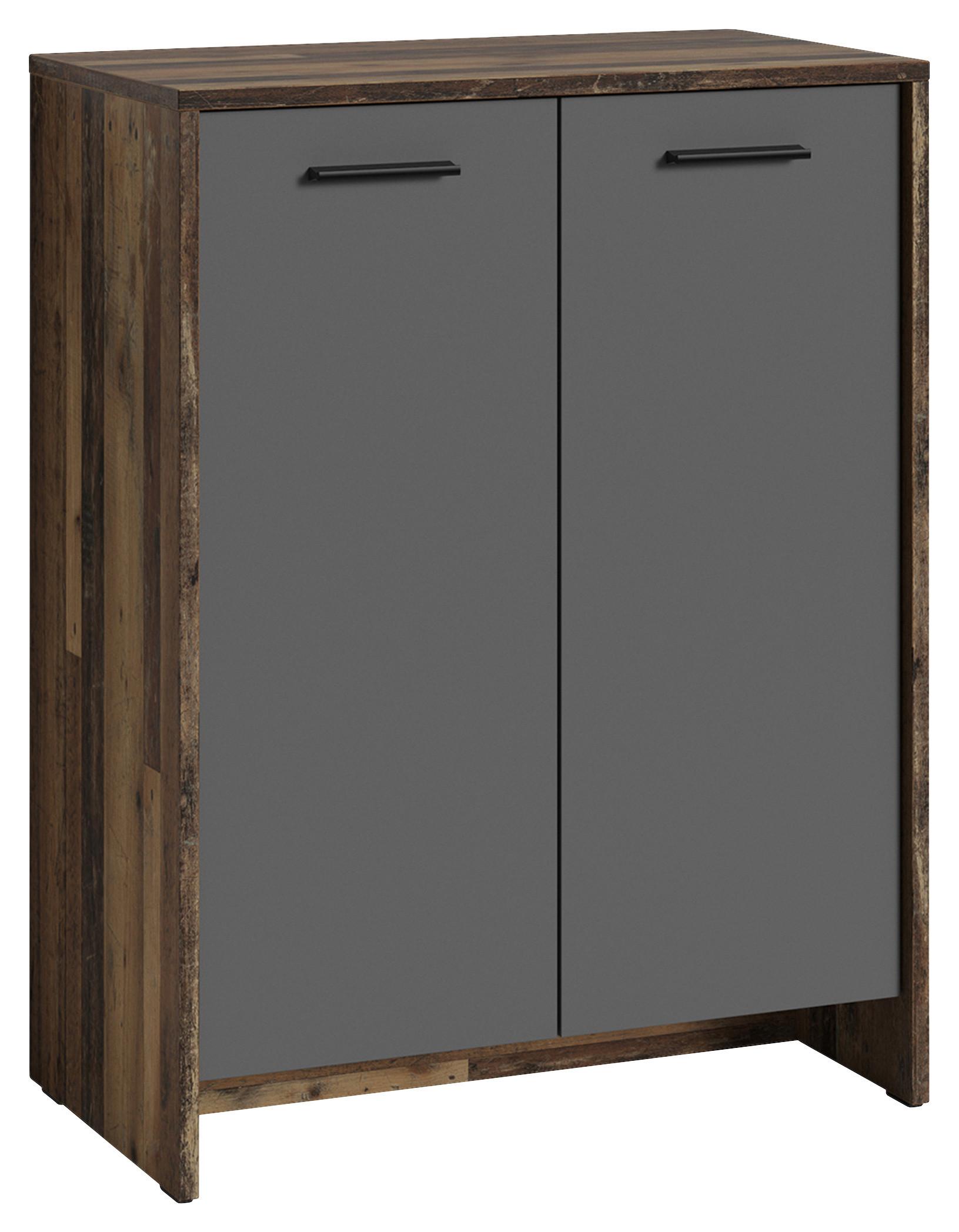 Schuhschrank Ben Alteiche Dekor/Anthrazit B: 63 cm - Alteiche/Anthrazit, MODERN, Holzwerkstoff (63/83/35cm) - MID.YOU