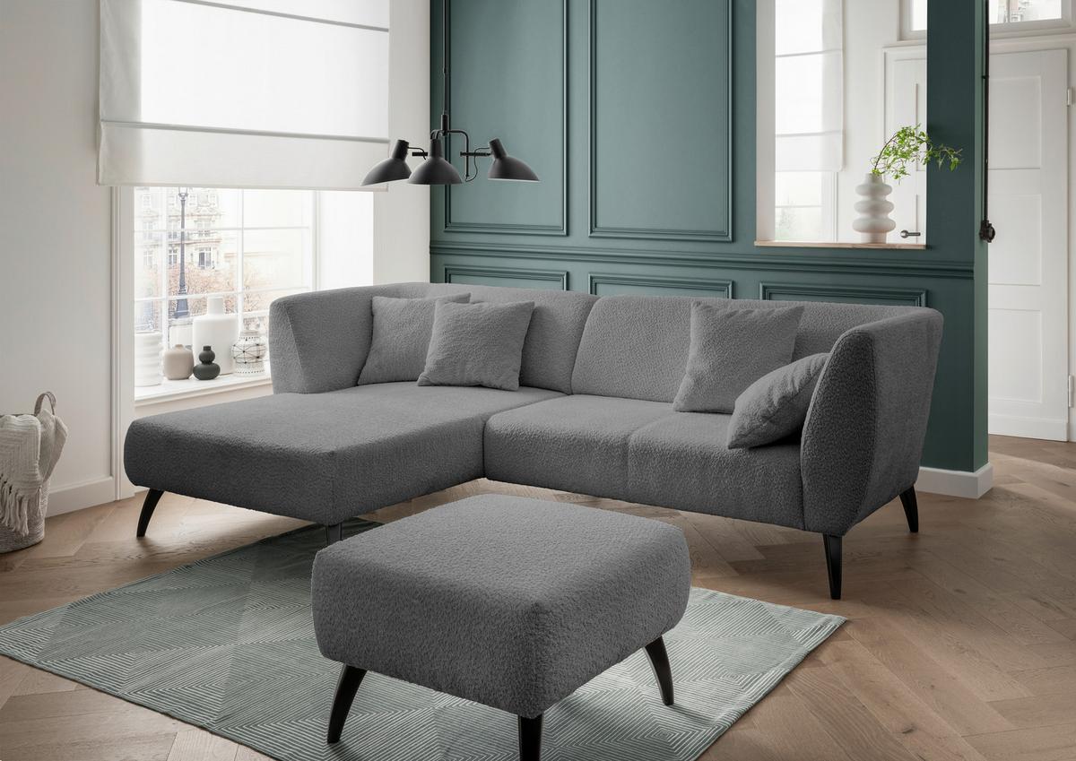 Ecksofa Colori Anthrazit S: 160/264 cm - Anthrazit/Schwarz, MODERN, Holz/Textil (160/264cm) - MID.YOU