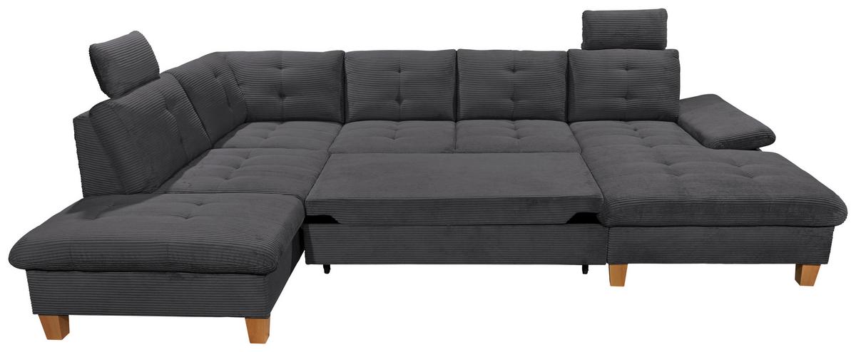 Wohnlandschaft Ascot Anthrazit U: 220x324x170 Cm - Eichefarben/Anthrazit, KONVENTIONELL, Textil (220/324/170cm) - MID.YOU