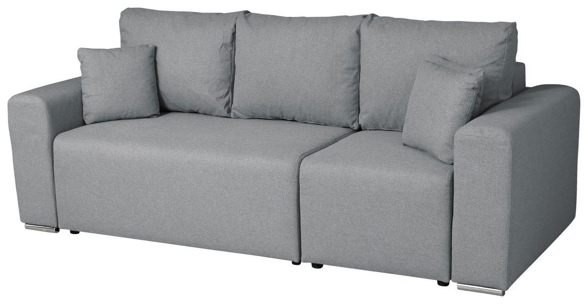 Ecksofa Bega - Chromfarben/Schwarz, Basics, Textil (240/153cm) - P & B