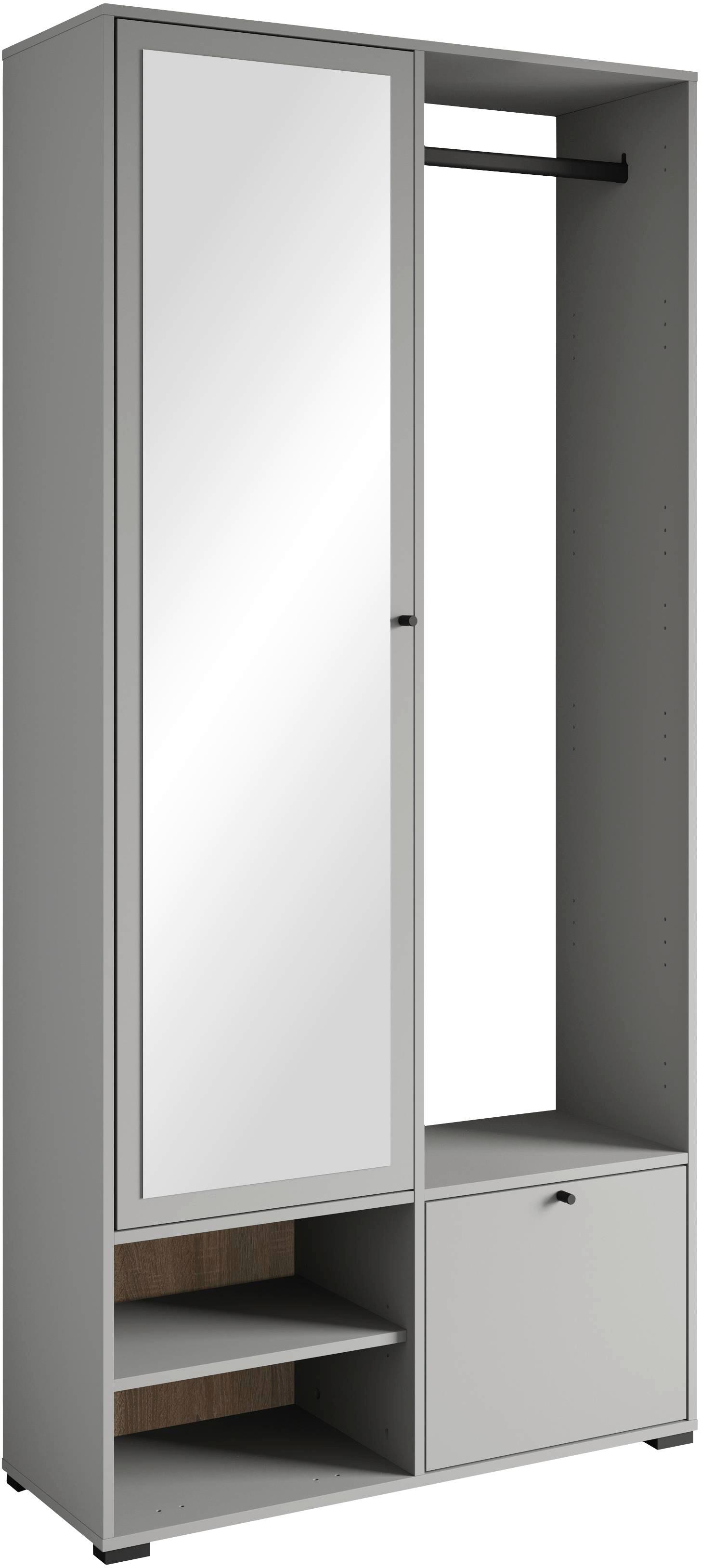 Garderobe Dino Grau B: 90 cm - Grau, Trend, Holzwerkstoff (90/190/33cm)