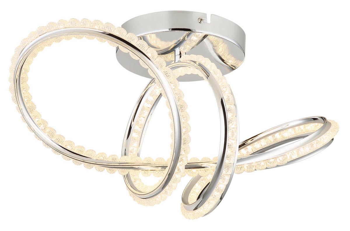 LED-Deckenleuchte 2700-6000k. 40w - Klar/Chromfarben, Design, Kunststoff/Metall (50/25/25cm) - Globo