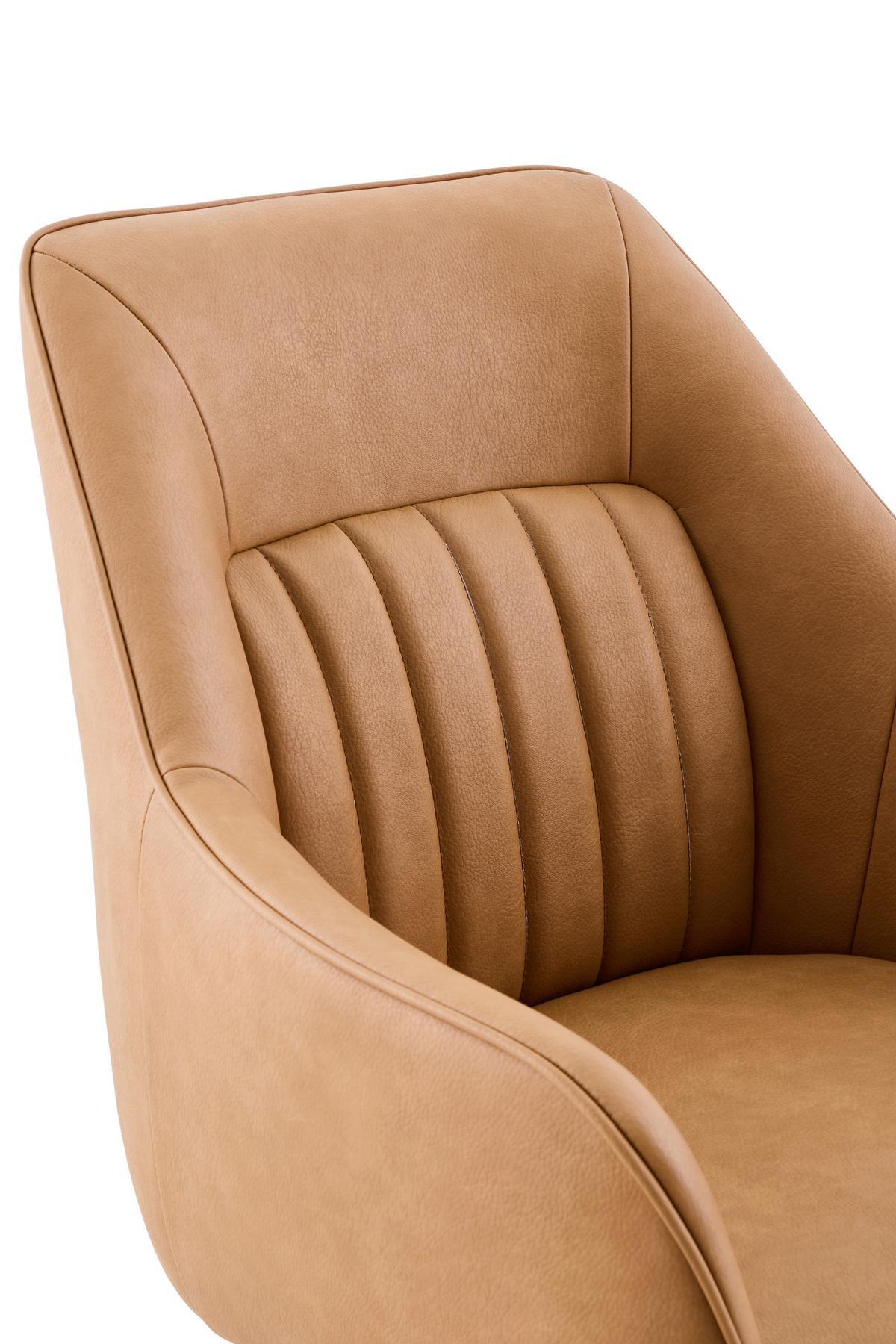 Armlehnstuhl-Set Polina S 2er-Set - Cognac/Schwarz, MODERN, Textil/Metall (62/92/68cm) - MID.YOU