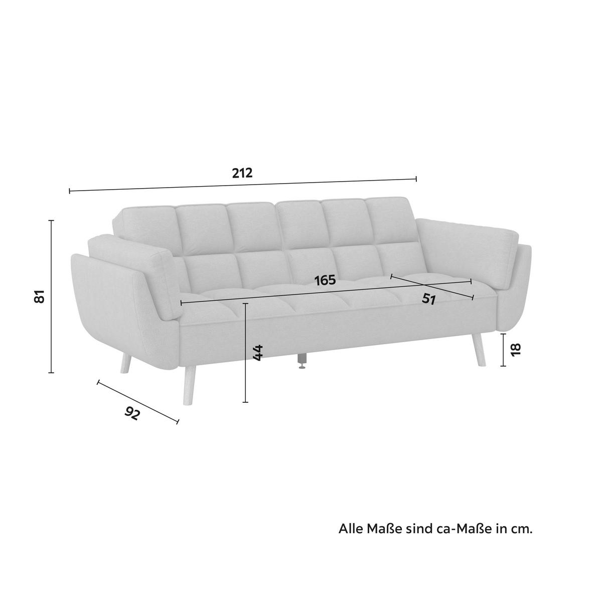 Rozkladacia pohovka CORA, hnedá, max. 360 kg - hnedá/prírodná farba, Modern, drevo/textil (214/92/81cm) - Bessagi Home