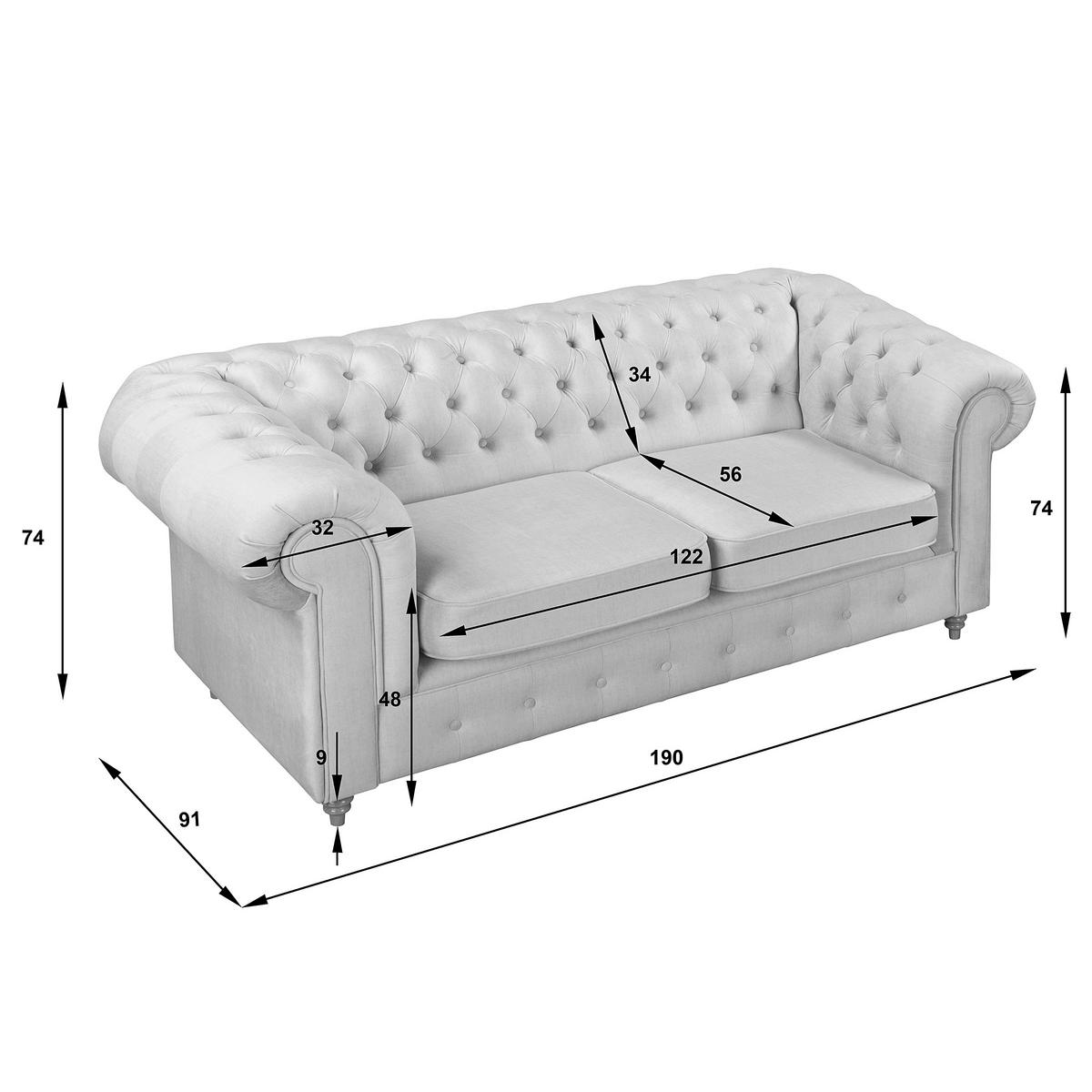 Schlafsofa Laura Cremen, B: 190cm - Creme/Braun, Design, Textil (190/74/91cm) - P & B