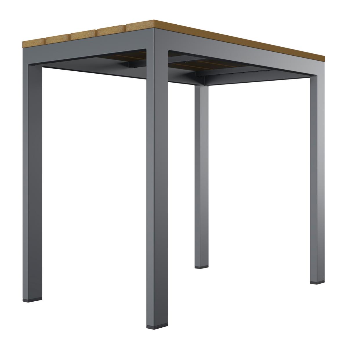 Loungegarnitur Basel - Dunkelgrau/Naturfarben, MODERN, Kunststoff/Textil - Beldano