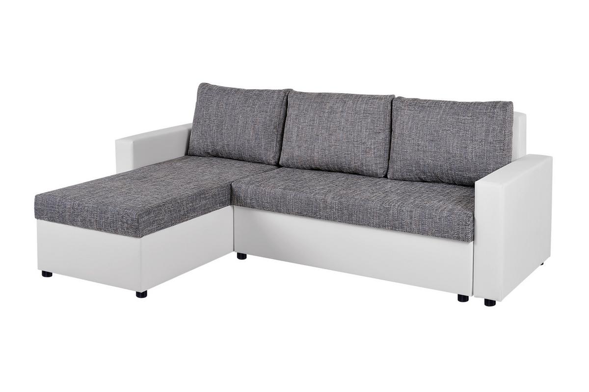 Ecksofa Hit Grau, Weiß S: 147x228 cm - Weiß/Grau, Design, Holzwerkstoff/Kunststoff (147/228cm) - P & B