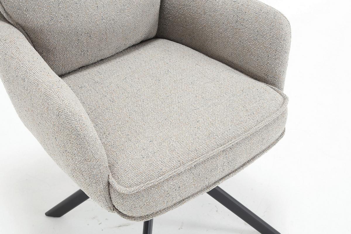 Armlehnstuhl Grau B: 60cm - Schwarz/Grau, MODERN, Textil/Metall (60/93/67cm) - Livetastic