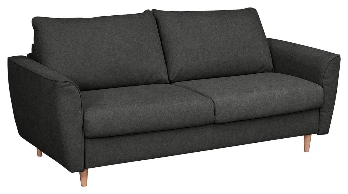 Schlafsofa Winter Anthrazit B: 195 cm - Anthrazit/Buchefarben, Design, Textil (195/90/102cm) - Livetastic