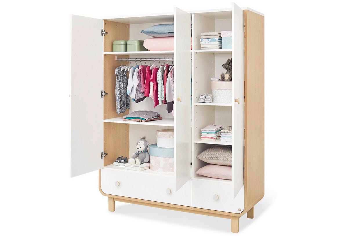 Babyzimmer 100043bg Round - Ahornfarben/Weiß, Design, Holzwerkstoff - Pinolino