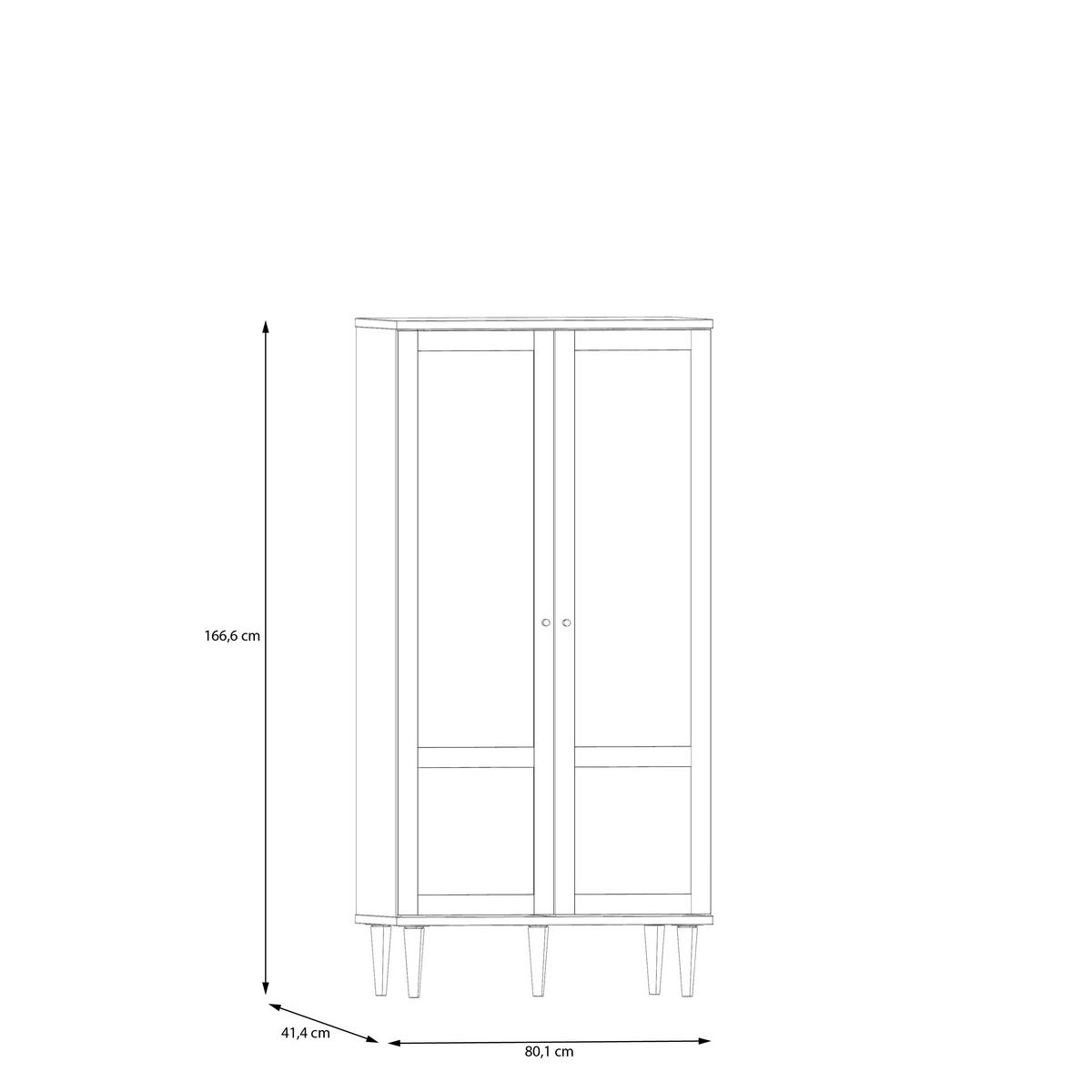Vitrína CALASETTA š: 80 cm - barvy dubu/barvy zlata, Natur, kov/kompozitní dřevo (80,1/166,6/41,4cm)