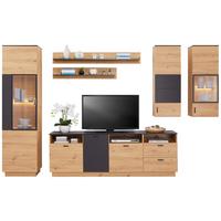 Wohnkombination Modern 6 -Teilig. Tonale 1, Eiche Dekor/Grau - MODERN (296,4/207,6/40cm)