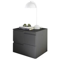 Nachtkästchen Graphitfarben H: 41,7 cm Spice 2 - Schwarz/Graphitfarben, MODERN, Holzwerkstoff (46,2/41,7/40cm)