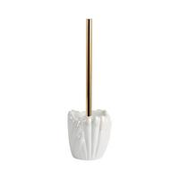 WC sada -štětka a držák ARIELLE - bílá/barvy zlata, Moderní, kov/plast (11,2/32,5cm) - Mömax