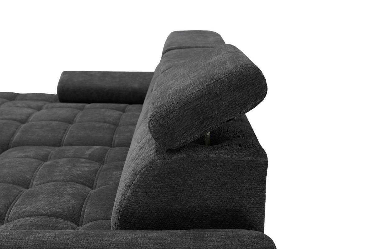 Rohová sedačka VEGAS, levá, černá žinylka - černá, Design, dřevo/textil (173/294cm)