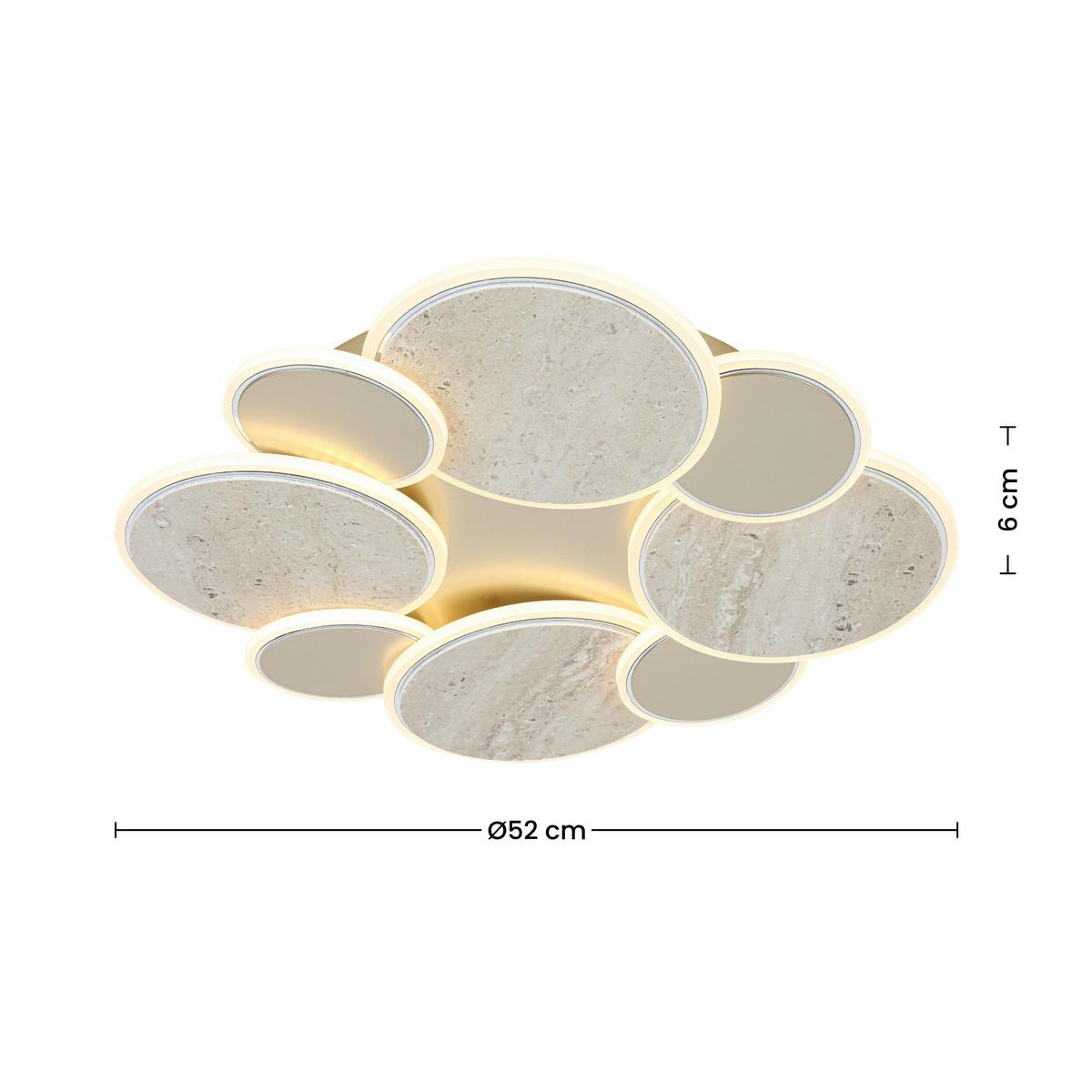 STROPNÉ LED SVIETIDLO STONI - šampanská/chrómová, Modern, kov/plast (52/6cm) - Mömax