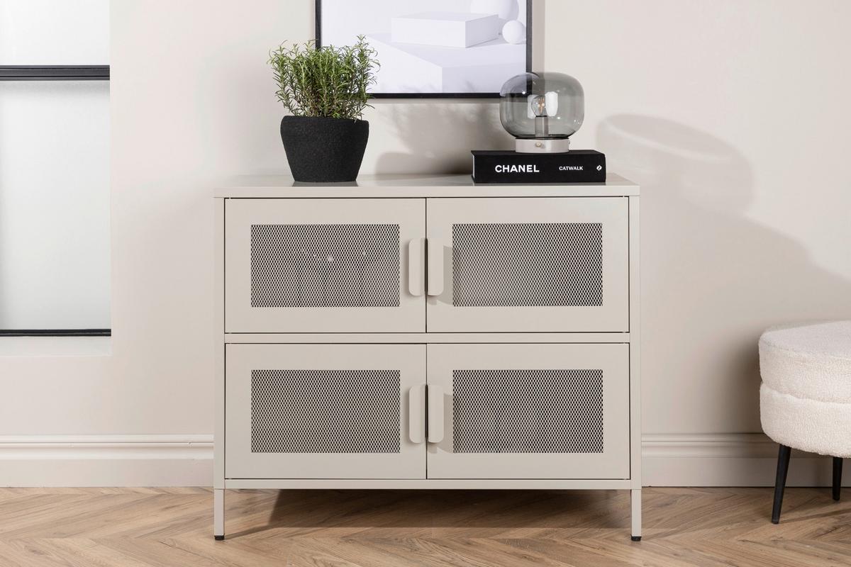 Sideboard Nett - Beige, Design, Metall (90/75/40cm) - Livetastic
