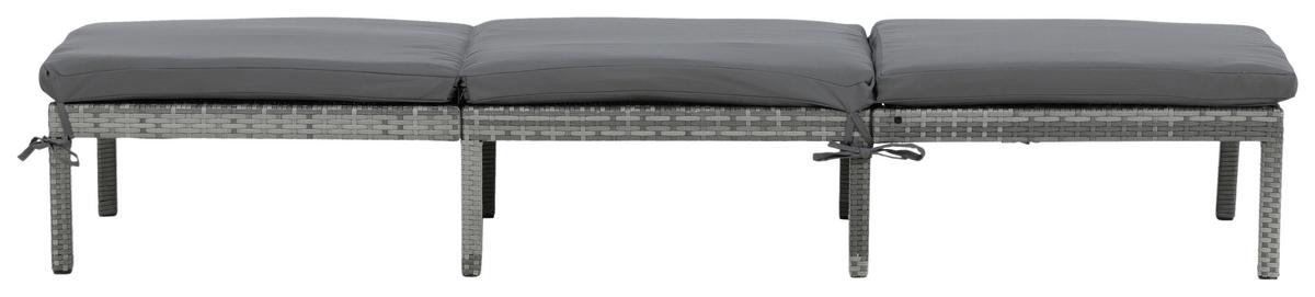 Sonnenliege Bilbao Kunststoffgeflecht - Grau, KONVENTIONELL, Kunststoff/Textil (59/84/198cm) - Gardenson