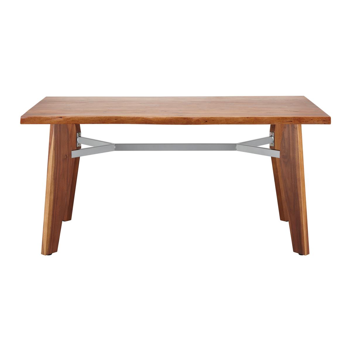 Jídelní sůl z akácie JASPER 160x90 cm - šedá/barvy akácie, Moderní, kov/dřevo (160/90/75cm) - Bessagi Home
