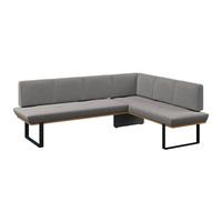 Eckbank Tristan Webstoff grau, S:245x175cm - Schwarz/Grau, MODERN, Holz/Textil (245/175cm) - James Wood